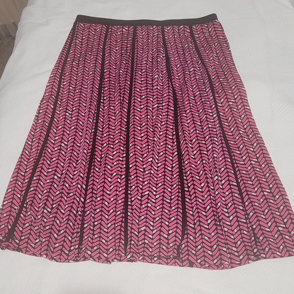 NYC Pink and Black Patterned A-Line Skirt Size M